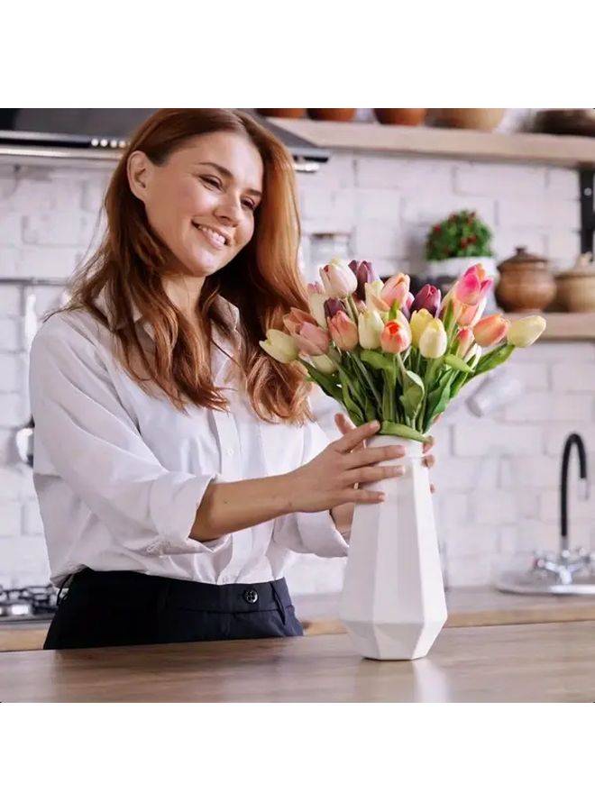 10pcs Real Touch Artificial Tulip Bouquet Mixed Color Faux Flowers For Home Office Wedding Decor - Image 5